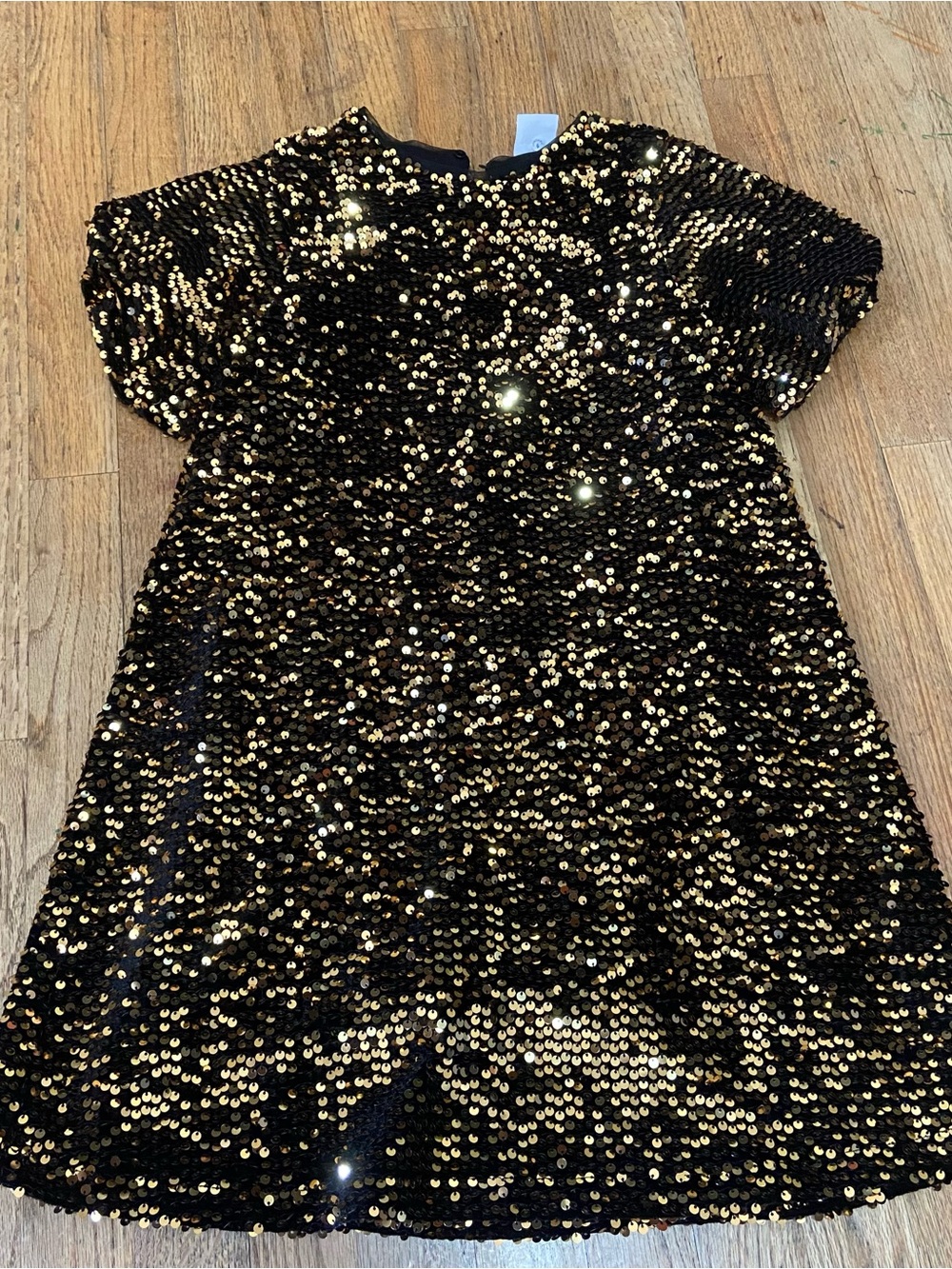 ZARA Kids Girls Gold Sequin Holiday Party Dress Size 10 / 140 Sparkly